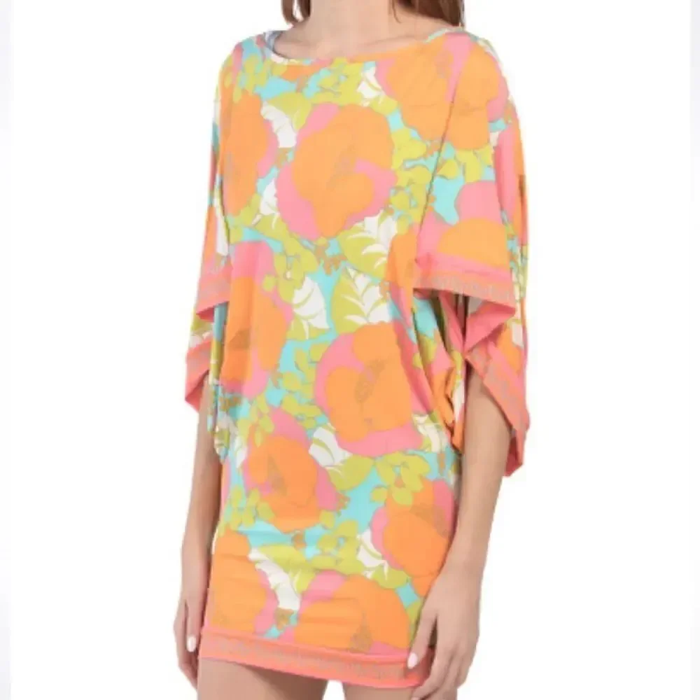 Trina Turk Playa De Flor Tunic Swimsuit Cover-up L
